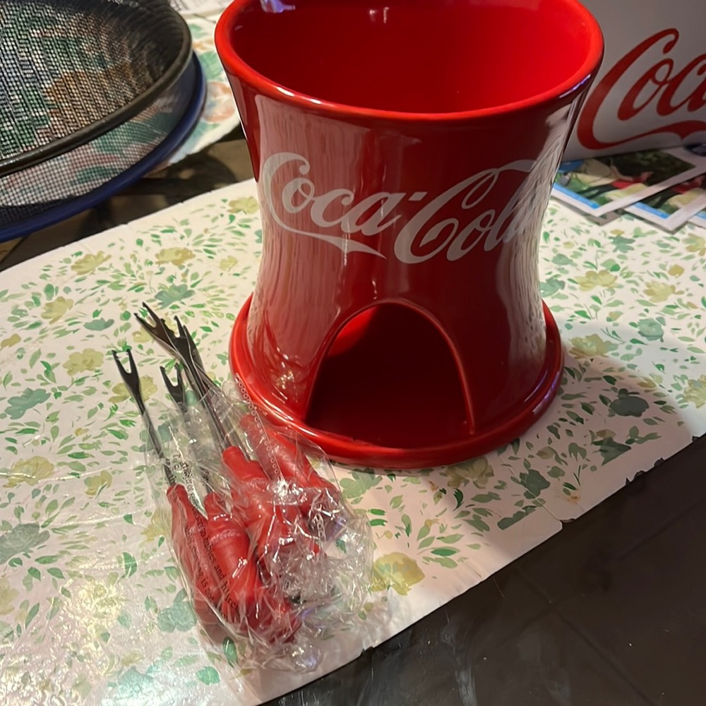 Coca Cola Ceramic Fondue Pot